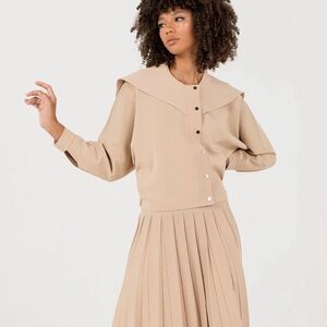 ALEEZA PARIS NWT Pleated 27” Wonder Skirt in Mocha